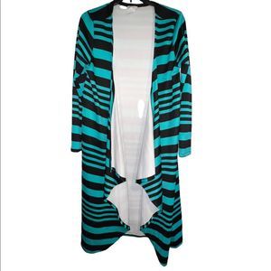 Teal/Black Striped Cardigan
